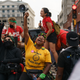 Porchse Miller raises her fist to protest the Supreme Court’s decision in the Dobbs v. Jackson Women’s Health case on June 24, 2022 in Atlanta, Georgia. The court’s decision overturned the landmark 50-year-old Roe v Wade case.
